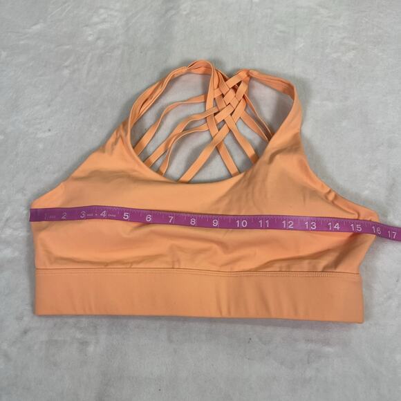 Zyia Active Orange Strappy 4 Cross Back Sports Bra Large Removable Padding Chrty - Picture 6 of 11